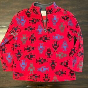Hanna Anderson fleece robot zip up pullover